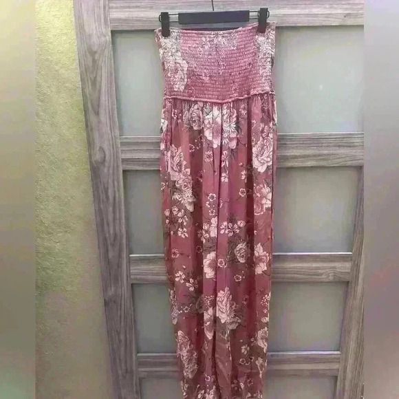 Band of Gypsies Floral Strapless Jumpsuit Size M ♥️ - Picture 4 of 8